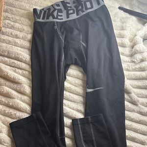 Nike Black Leggings with Light Gray Swoosh